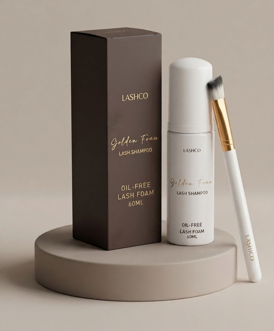 Lashico Lash Shampoo Bottle and Brush
